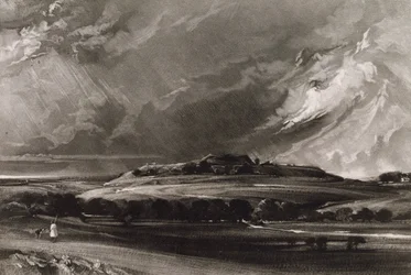 Old Sarum, graviert von David Lucas (1802-81) ca. 1829